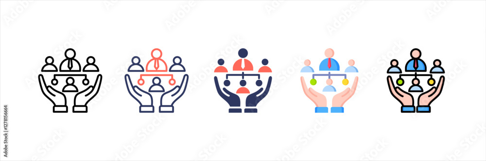 Organization Structure Multistyle Icon Set Organization Structure Multistyle Icon Set