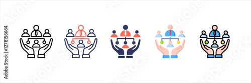 Organization Structure Multistyle Icon Set