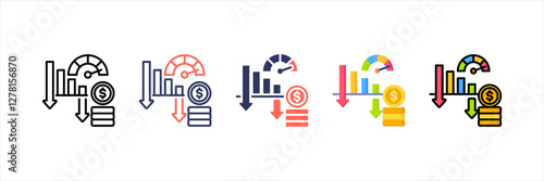 Reduce Cost Multistyle Icon Set