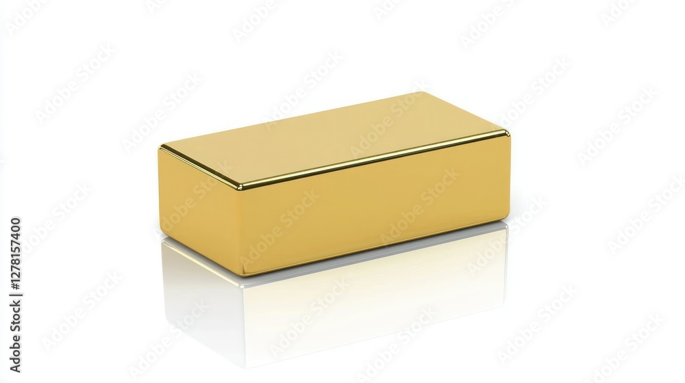 Gold Block: An alluring, gold block, perfectly geometric and gleaming with a luxurious sheen, is displayed against a pristine backdrop, capturing light and shadows to enhance its dimensional form. Gold Block: An alluring, gold block, perfectly geometric and gleaming with a luxurious sheen, is displayed against a pristine backdrop, capturing light and shadows to enhance its dimensional form.