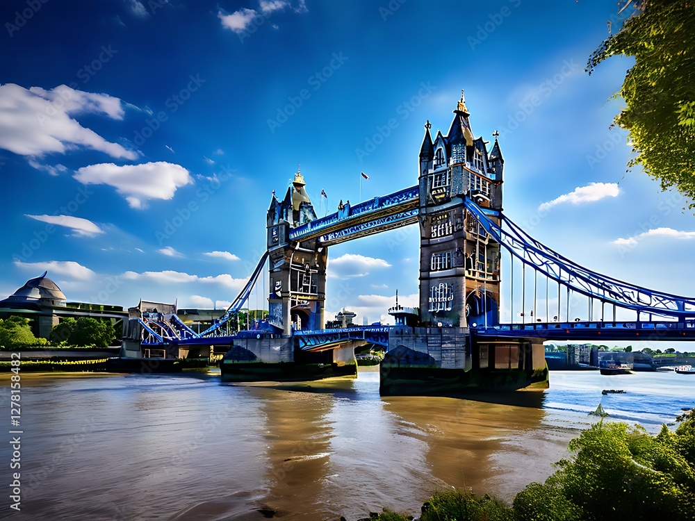 Fototapeta premium Tower Bridge on a Sunny Day in London