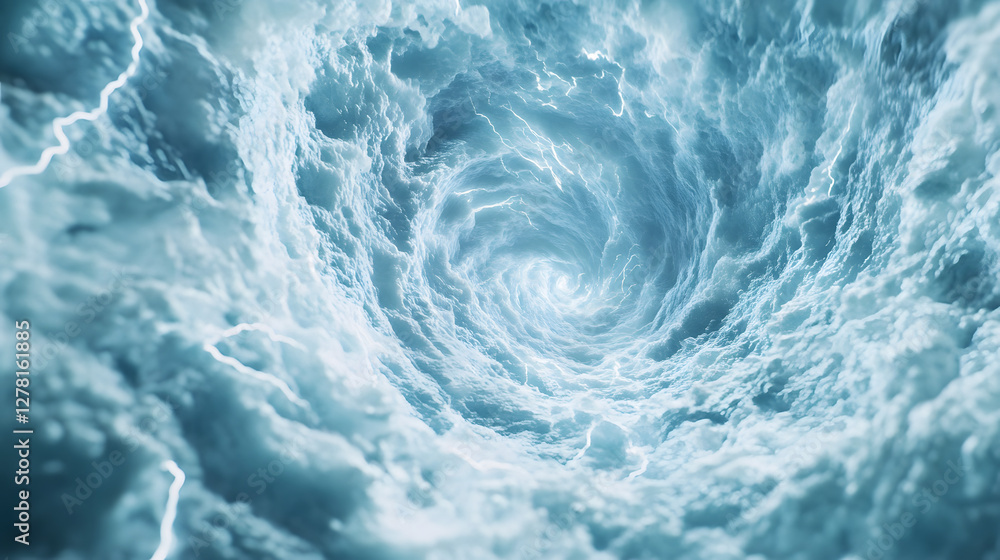 A close-up of the center, swirling vortices composed of white light
A close-up of the center, swirling vortices composed of white light
