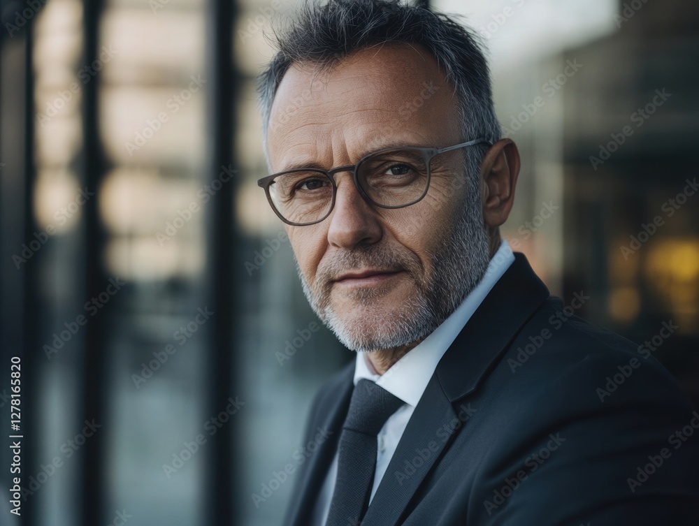Fototapeta premium A middle-aged European businessman in a formal suit.