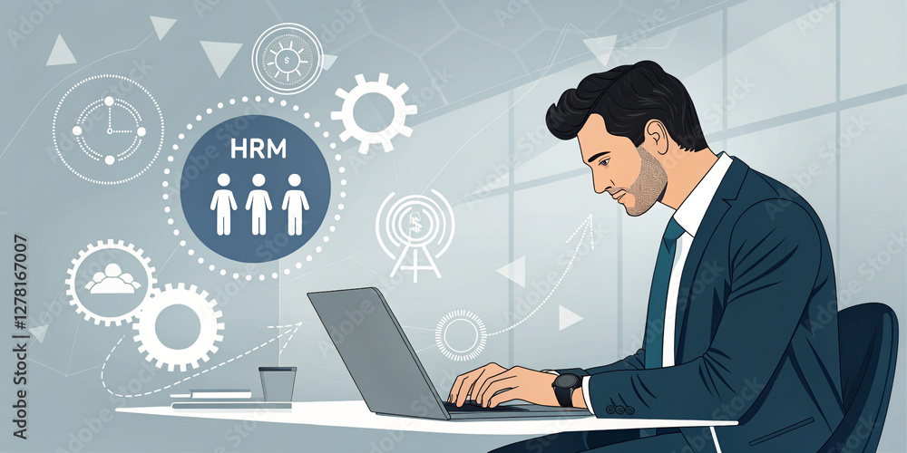 Businessman Engaging in Human Resources Management Utilizing Innovative Strategies for Workforce Development Businessman Engaging in Human Resources Management Utilizing Innovative Strategies for Workforce Development