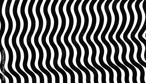 Black and white wavy striped pattern