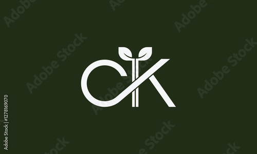 CK Plant monogram logo design
