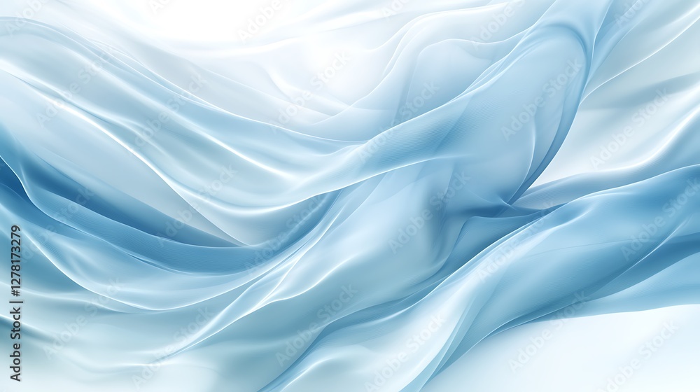 Abstract Blue Fabric Waves Flowing Softly Abstract Blue Fabric Waves Flowing Softly