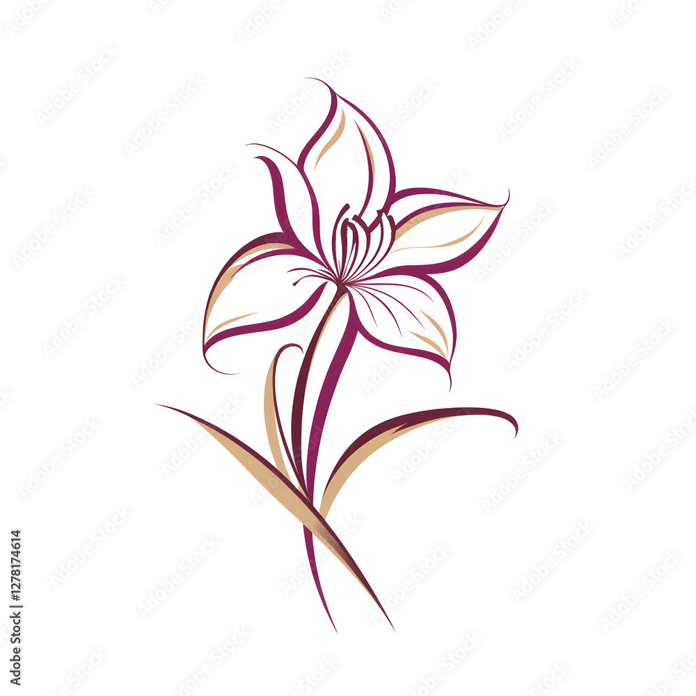 Logo of A single elegant orchid with flowing lines Logo of A single elegant orchid with flowing lines
