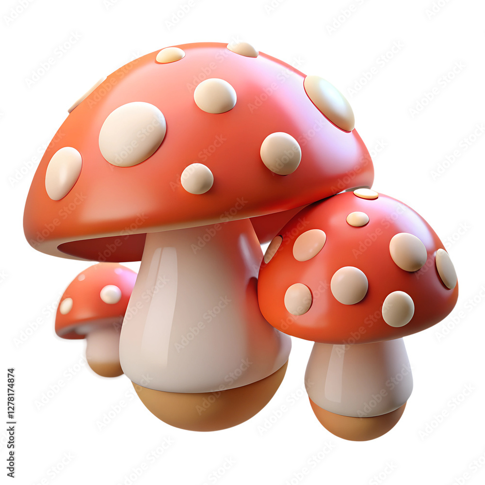 Cute Mushrooms, isolated on a transparent background Cute Mushrooms, isolated on a transparent background