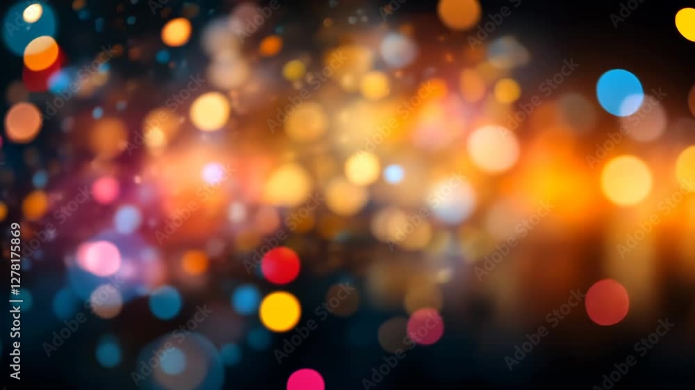 Bright and colorful bokeh lights create a stunning atmosphere at a nighttime gathering Bright and colorful bokeh lights create a stunning atmosphere at a nighttime gathering