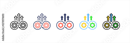 Continuous Improvement Multistyle Icon Set