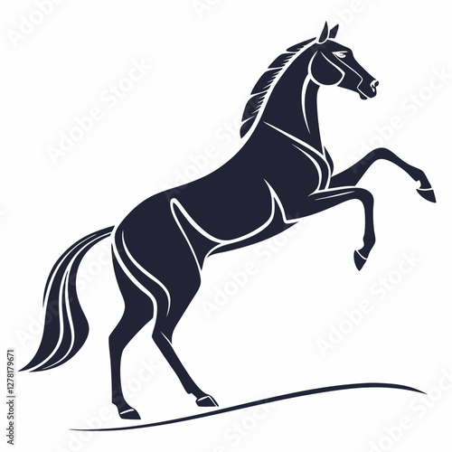 A stylized black Simple Line Art  Horse vector  Illustration