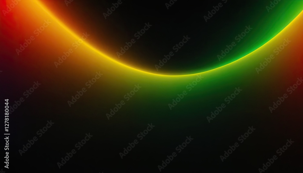 Obraz premium Grainy noise gradient curl on black background with flowing colors from green to red 3