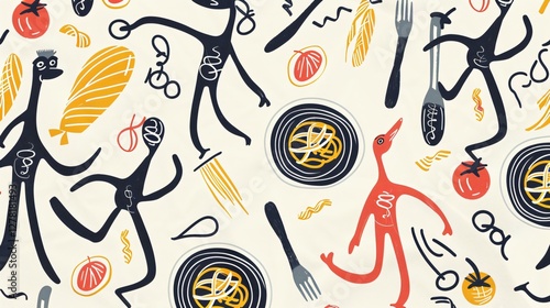 Wallpaper Mural Vector Seamless Pattern with Retro Mascot Characters Torontodigital.ca