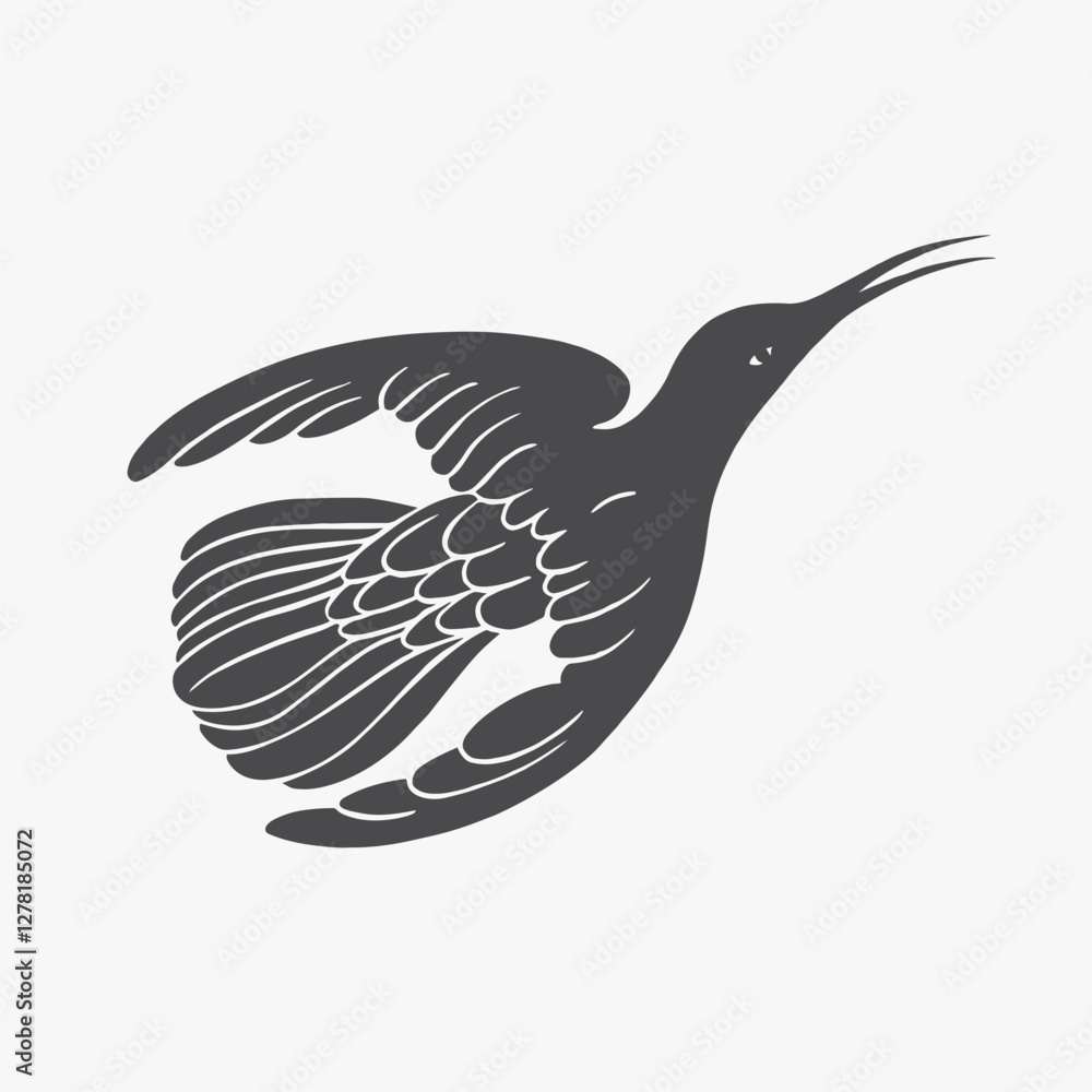 Obraz premium Black bird vintage silhouette vector