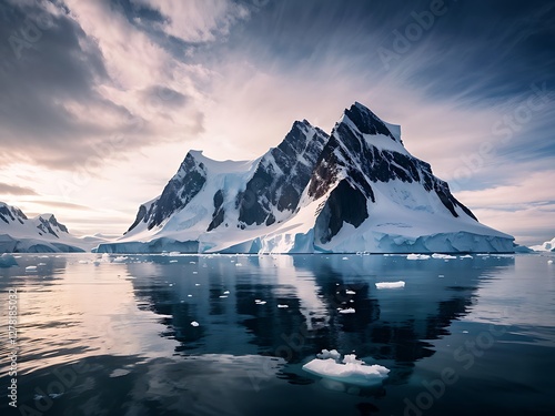 Wallpaper Mural Snowy Mountain Range Reflecting in the Antarctic Waters Torontodigital.ca