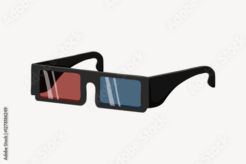3d movie glasses, entertainment illustration vector