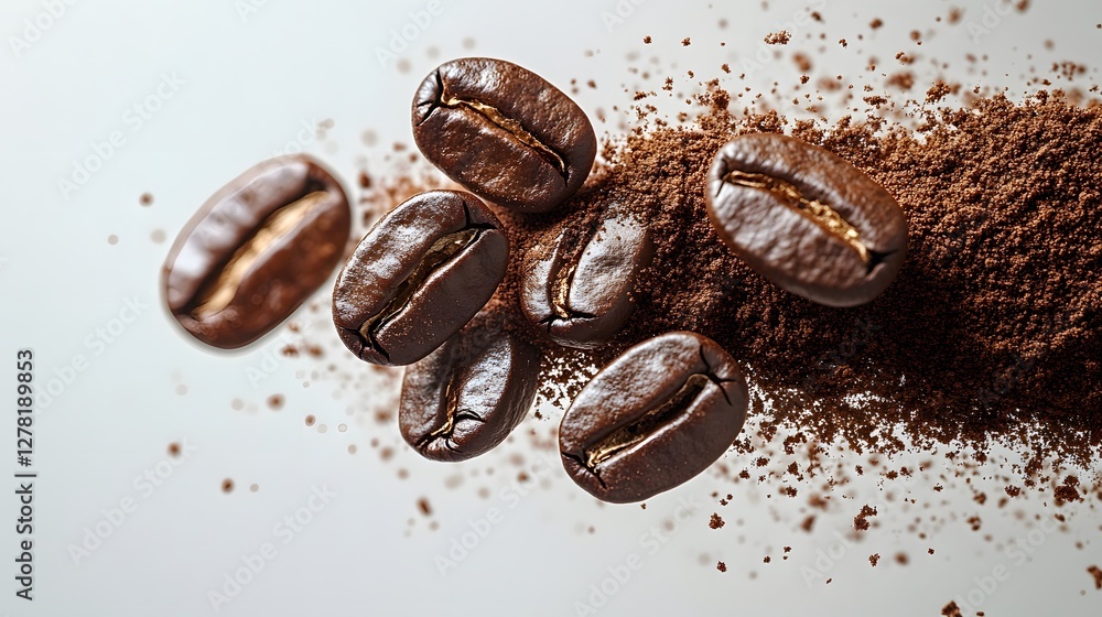 Exploring the Transformation of Coffee: A Minimalist Display of Dark Roasted Beans Exploring the Transformation of Coffee: A Minimalist Display of Dark Roasted Beans