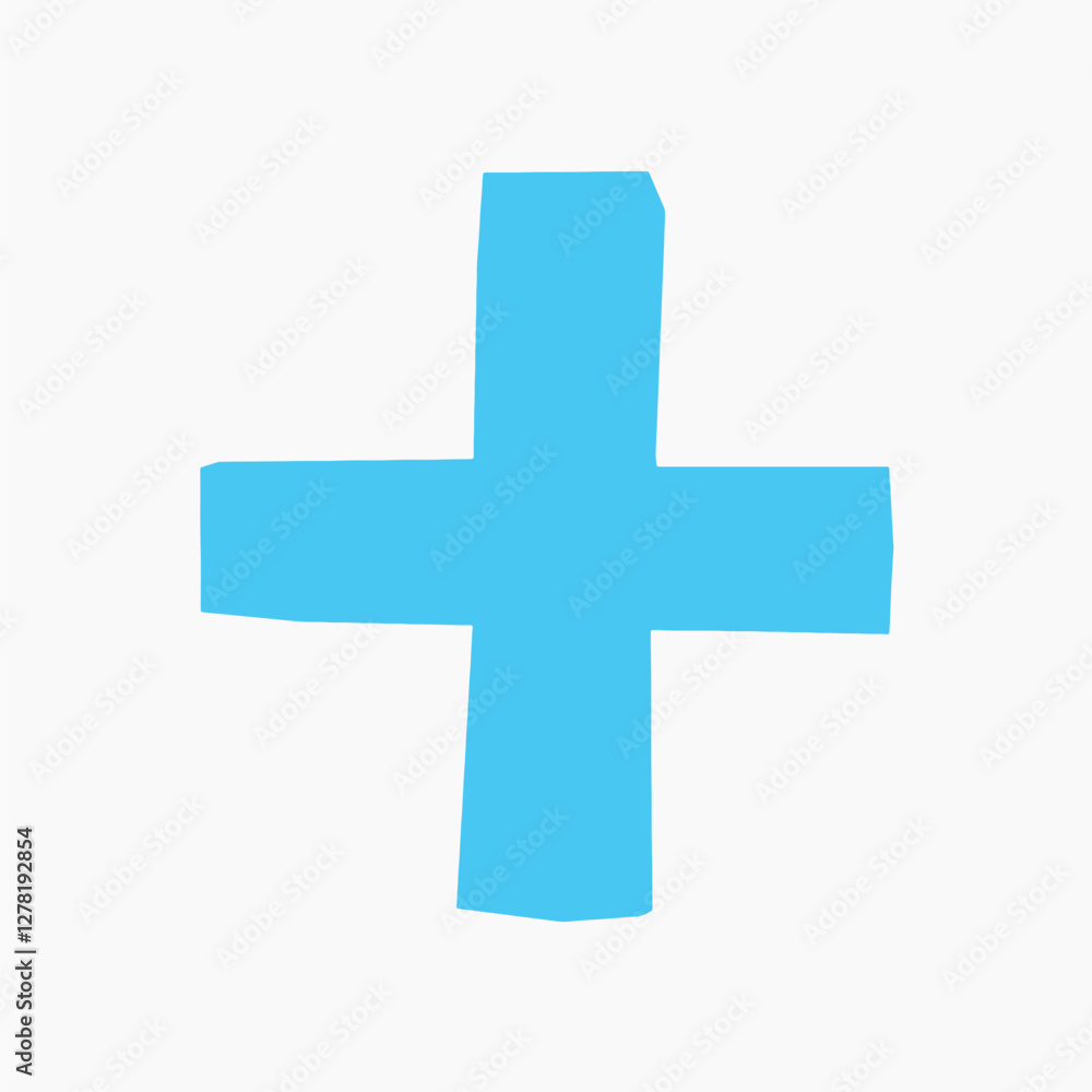 Plus sign, paper craft element vector Plus sign, paper craft element vector