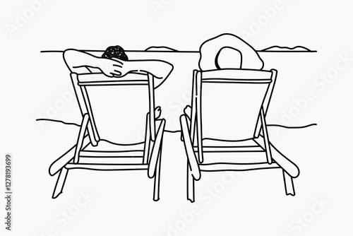 Beach vacation hand drawn illustration vector
