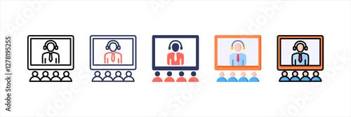 Teleconference Multistyle Icon Set