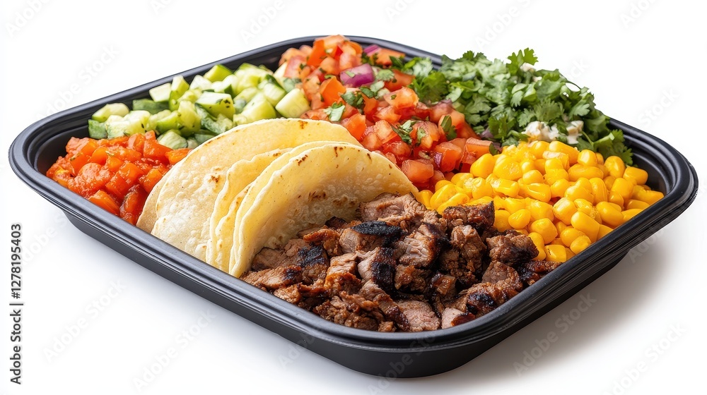 Mouthwatering Taco Platter with Freshly Grilled Meats and Colorful Toppings on Soft Tortillas Mouthwatering Taco Platter with Freshly Grilled Meats and Colorful Toppings on Soft Tortillas