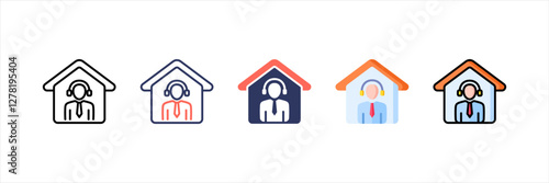 Headset Multistyle Icon Set