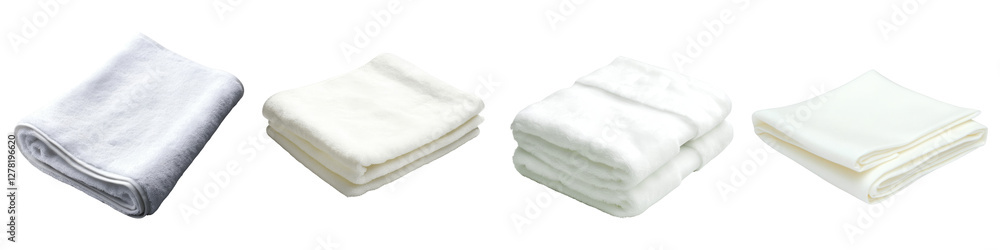 Stacked fabrics in various colors on a transparent background. Stacked fabrics in various colors on a transparent background.