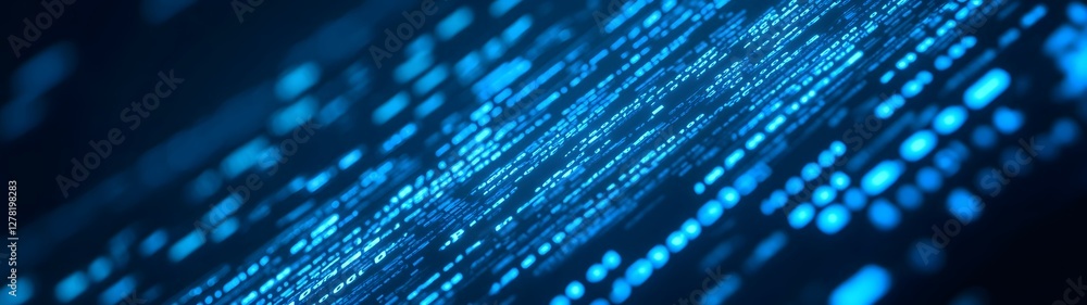 Futuristic abstract digital technology background with blue waves and binary code pattern Dynamic digital data and information flow with computer science and innovation concept Futuristic abstract digital technology background with blue waves and binary code pattern Dynamic digital data and information flow with computer science and innovation concept