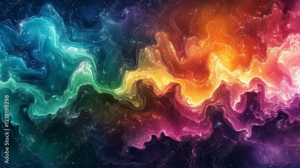 a mesmerizing and vibrant abstract nebula with a colorful and energetic wave-like pattern. The artwork creates a sense of wonder and awe, evoking feelings of inspiration and infinite possibilities a mesmerizing and vibrant abstract nebula with a colorful and energetic wave-like pattern. The artwork creates a sense of wonder and awe, evoking feelings of inspiration and infinite possibilities