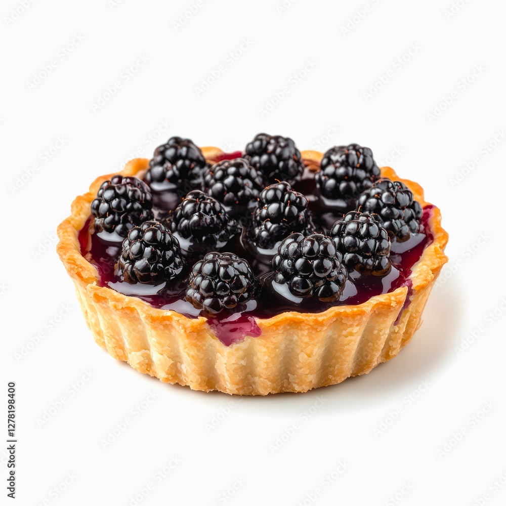 Blackberry tartlet isolated on white background. Blackberry tartlet isolated on white background.