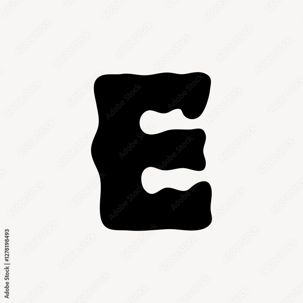 E letter, distorted English alphabet vector E letter, distorted English alphabet vector
