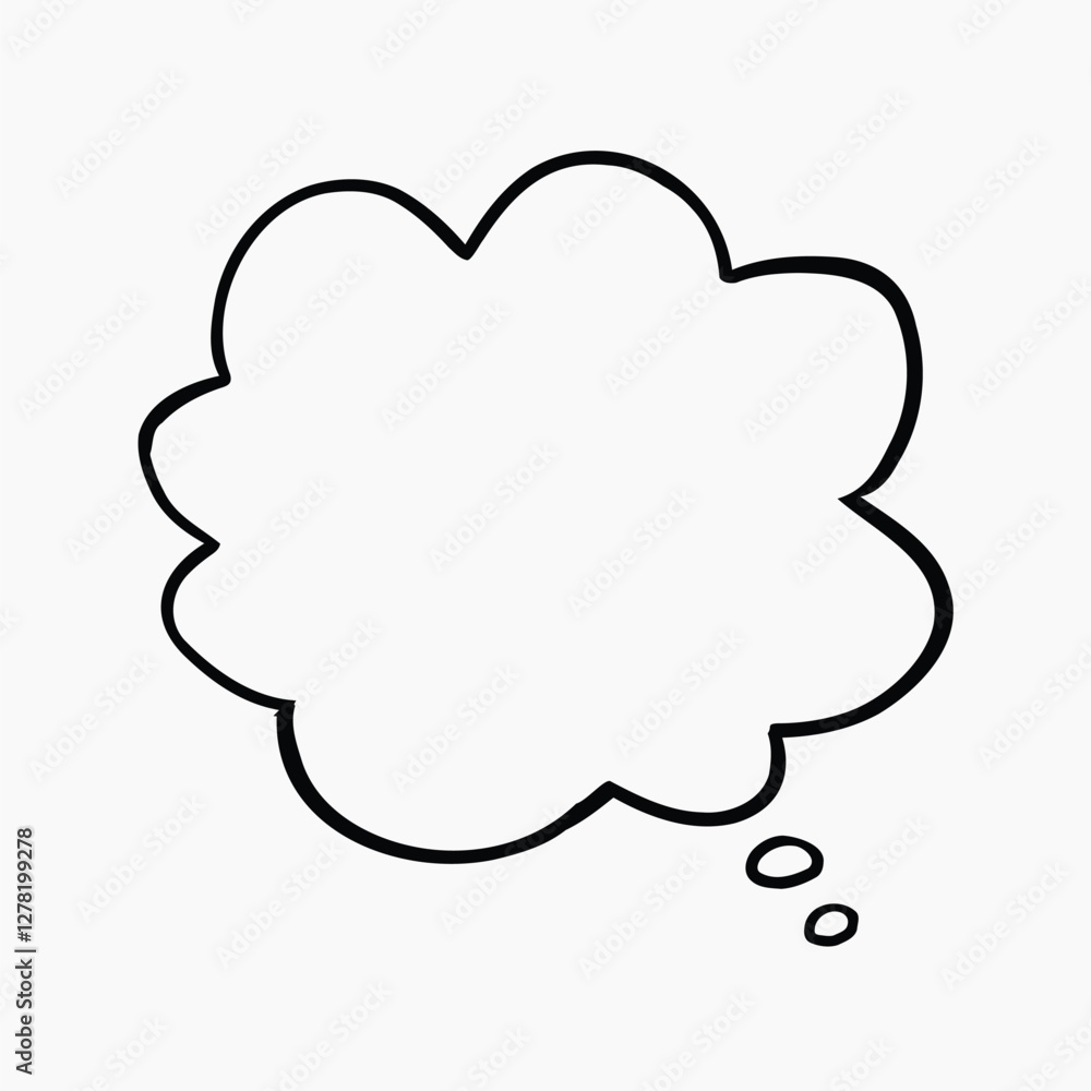 Cloud-shaped thought bubble illustration vector Cloud-shaped thought bubble illustration vector