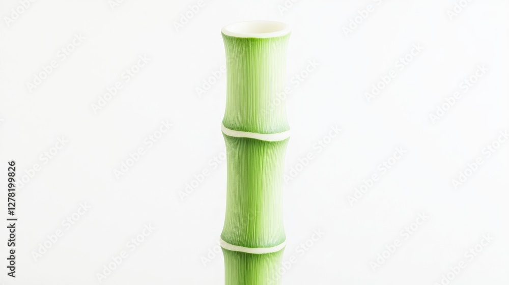 Slender Green Holder with Ring Design, Bamboo Shaped and Elegant