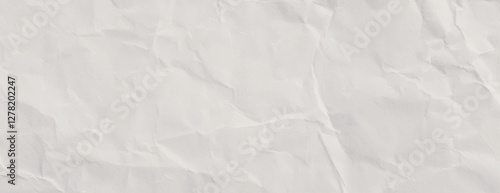 Crumpled white paper background with a textured, wrinkled style. The white background adds a soft, tactile feel to the design. Paper texture background vector. White background.
