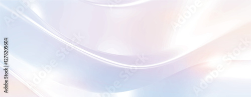 Soft pastel background with smooth, flowing texture. The background features gentle hues of light blue and white, creating a serene atmosphere. Gradient wave background vector. Purple background.