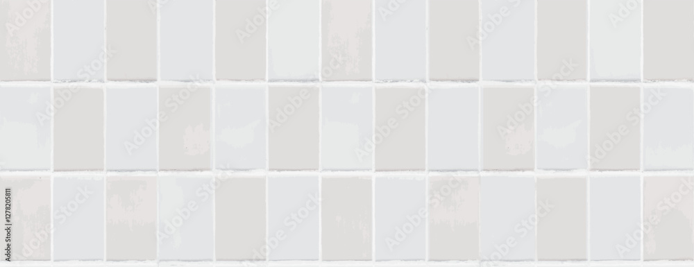 White tiled background with a glossy texture. The background features a grid pattern, emphasizing the white color and smooth finish. Tile pattern background vector. Pink background. White tiled background with a glossy texture. The background features a grid pattern, emphasizing the white color and smooth finish. Tile pattern background vector. Pink background.