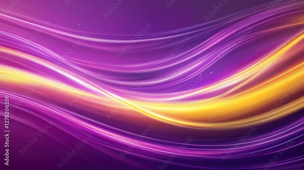 Abstract Purple and Gold Swirling Light Waves Abstract Purple and Gold Swirling Light Waves