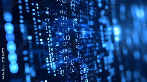 Wallpaper Mural Futuristic Digital Technology Abstract Background with Binary Code Patterns  Concept of Intelligence Machine Learning Software Engineering and the Digital Transformation of the Modern Tech Industry Torontodigital.ca