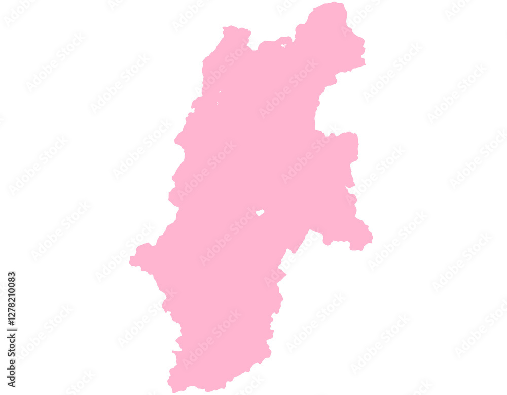 長野県　地図　ピンク　イラスト