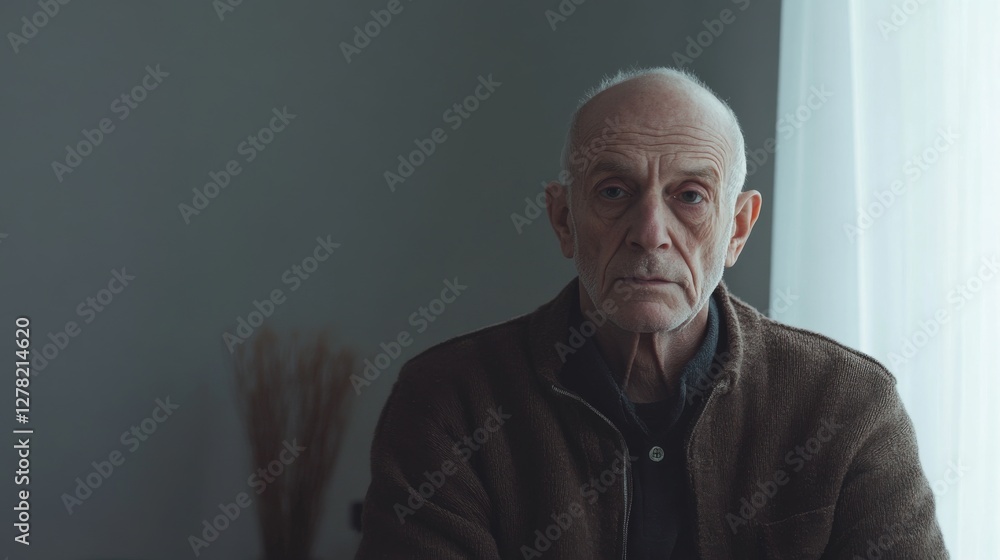 Obraz premium Elder abuse awareness raised in a tranquil study with a caregiver. Featuring protection and trust