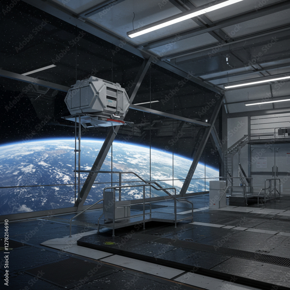 Naklejka premium Space Elevator Terminal