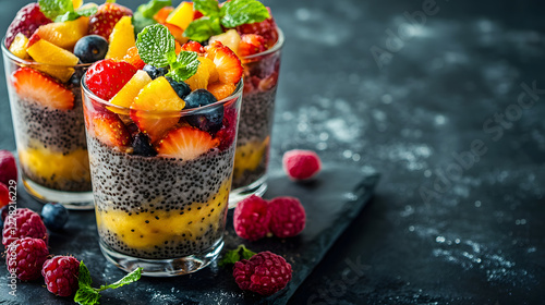 Chia Pudding with fresh fruits

