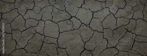 Cracked earth background with a dry, textured style. The background is brown, with a brown, rugged appearance. Dry cracked soil texture background.