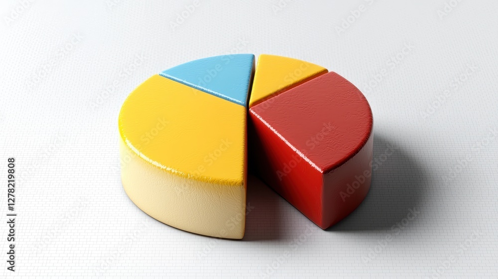 Fototapeta premium Creative pie chart visualization modern office infographic design minimalist environment top-down view data representation