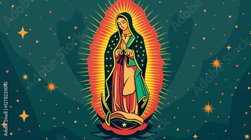 Our Lady of Guadalupe Illustration Vector for Religious Concepts