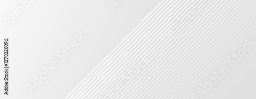 Grey gradient background with diagonal stripes. The background features a smooth, vibrant grey color scheme. Modern diagonal striped border background. Grey background vector.