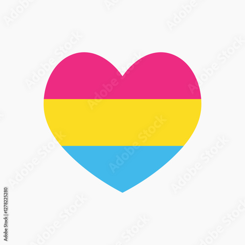 Pansexual flag heart icon, line art design vector Free Download Pansexual flag heart icon, line art design vector - GFXLoad