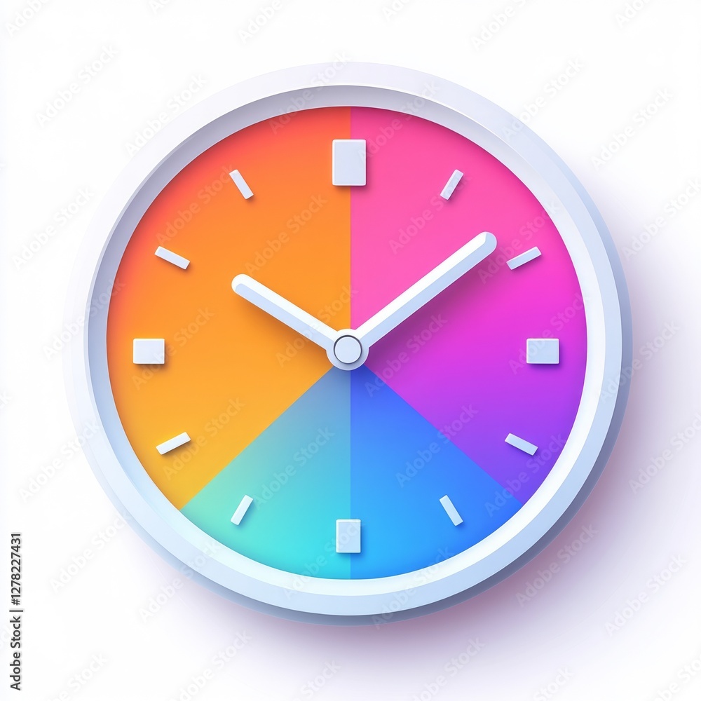 Colorful Timepiece Design - Modern Digital Clock Colorful Timepiece Design - Modern Digital Clock