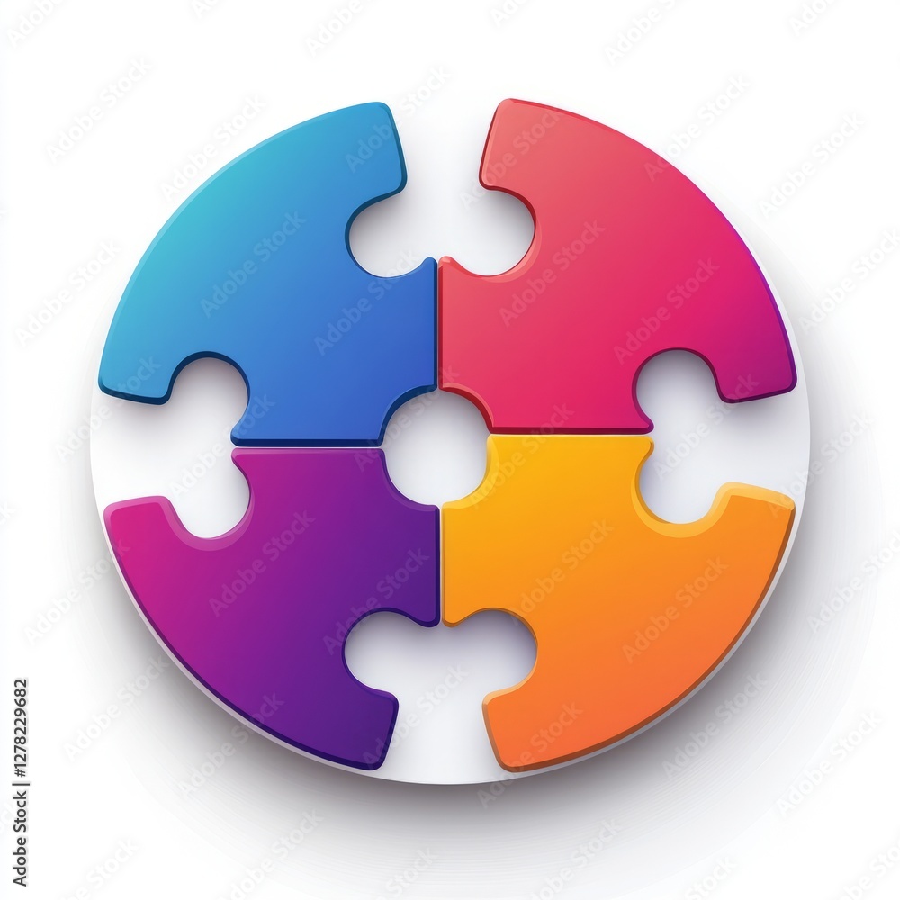 Colorful Circular Puzzle Design Colorful Circular Puzzle Design